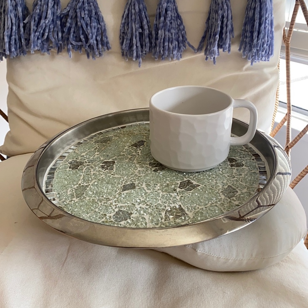 🪞 dreamy round mosaic platter 13.5” - Picture 8 of 10